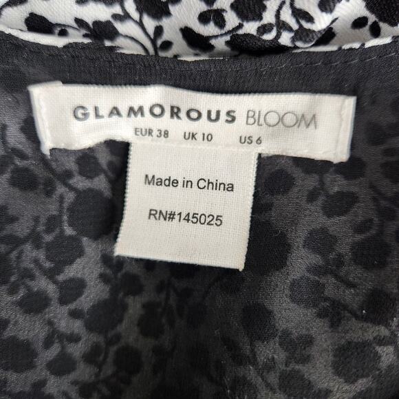 SALE Glamorous Bloom Romantic Floral Print Midi Prairie Dress Womens Size 6 - Picture 2 of 7